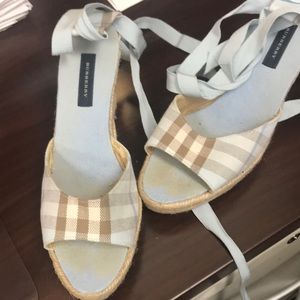 Burberry espadrilles lace up heels
